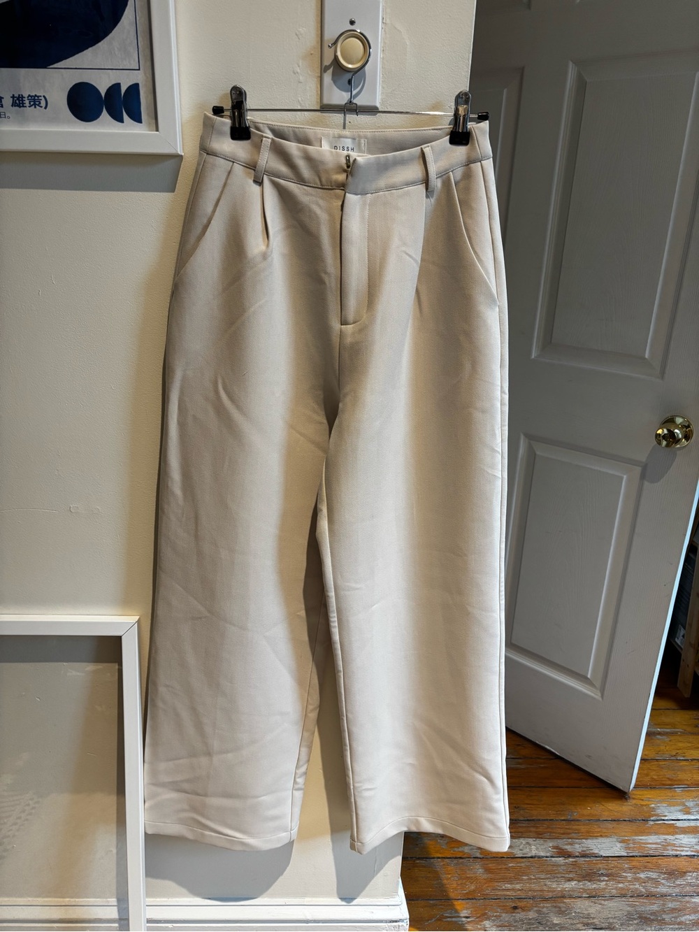 Dissh High-Waisted Cream Trousers